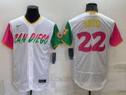Wholesale Men's San Diego Padres #22 Juan Soto White 2022 City Connect Flex Base Stitched Jersey