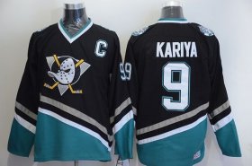 Wholesale Cheap Ducks #9 Paul Kariya Black CCM Throwback Stitched NHL Jersey