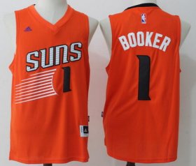 Wholesale Cheap Men\'s Phoenix Suns #1 Devin Booker Orange Stitched NBA adidas Revolution 30 Swingman Jersey