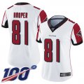 Wholesale Cheap Nike Falcons #81 Austin Hooper White Women's Stitched NFL 100th Season Vapor Limited Jersey