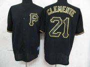 Wholesale Cheap Pirates #21 Roberto Clemente Black Fashion Stitched MLB Jersey