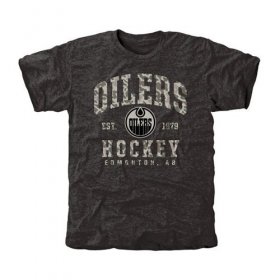Wholesale Cheap Men\'s Edmonton Oilers Black Camo Stack T-Shirt