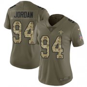 Wholesale Cheap Nike Saints #94 Cameron Jordan Olive/Camo Women's Stitched NFL Limited 2017 Salute to Service Jersey