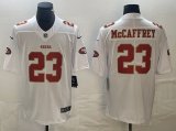 Cheap Men's San Francisco 49ers #23 Christian McCaffrey White Vapor Untouchable Limited Football Stitched Jersey