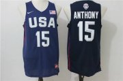 Wholesale Cheap 2016 Olympics Team USA Men's #15 Carmelo Anthony Navy Blue Revolution 30 Swingman Basketball Jersey
