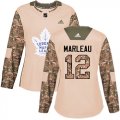 Wholesale Cheap Adidas Maple Leafs #12 Patrick Marleau Camo Authentic 2017 Veterans Day Women's Stitched NHL Jersey