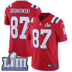 Wholesale Cheap Nike Patriots #87 Rob Gronkowski Red Alternate Super Bowl LIII Bound Men\'s Stitched NFL Vapor Untouchable Limited Jersey