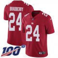 Wholesale Cheap Nike Giants #24 James Bradberry Red Alternate Men's Stitched NFL 100th Season Vapor Untouchable Limited Jersey