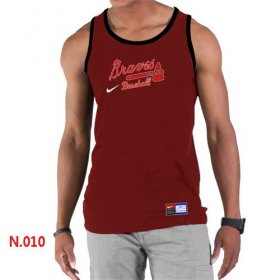 Wholesale Cheap Men\'s Nike Atlanta Braves Home Practice Tank Top Red