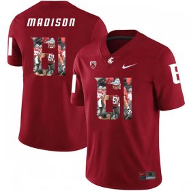 Wholesale Cheap Washington State Cougars 61 Cole Madison Red Fashion College Football Jersey