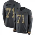 Wholesale Cheap Nike Browns #71 Jedrick Wills JR Anthracite Salute to Service Youth Stitched NFL Limited Therma Long Sleeve Jersey