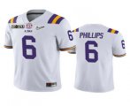 Wholesale Cheap Men's LSU Tigers #6 Jacob Phillips White 2020 National Championship Game Jersey