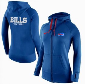 Wholesale Cheap Women\'s Nike Buffalo Bills Full-Zip Performance Hoodie Blue