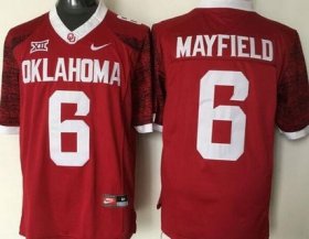 Wholesale Cheap Men\'s Oklahoma Sooners #6 Baker Mayfield Red 2016 College Football Nike Jersey