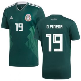 Wholesale Cheap Mexico #19 O.Pineda Green Home Soccer Country Jersey