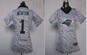 Wholesale Cheap Nike Panthers #1 Cam Newton Zebra Women's Stitched NFL Elite Jersey