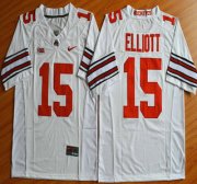 Wholesale Cheap Ohio State Buckeyes #15 Ezekiel Elliott White 2015 College Football Nike Limited Jersey