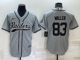 Wholesale Men\'s Las Vegas Raiders #83 Darren Waller Grey Stitched MLB Cool Base Nike Baseball Jersey