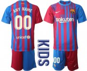 Wholesale Cheap Youth 2021-2022 Club Barcelona home red customized Nike Soccer Jerseys