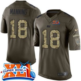 Wholesale Cheap Nike Colts #18 Peyton Manning Green Super Bowl XLI Youth Stitched NFL Limited Salute to Service Jersey