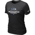 Wholesale Cheap Women's Nike Seattle Seahawks Critical Victory NFL T-Shirt Black