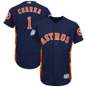 Wholesale Cheap Astros #1 Carlos Correa Navy 2019 Spring Training Flex Base Stitched MLB Jersey