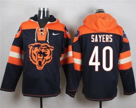 Wholesale Cheap Nike Bears #40 Gale Sayers Navy Blue Player Pullover NFL Hoodie