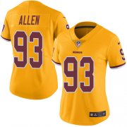 Wholesale Cheap Nike Redskins #93 Jonathan Allen Gold Women's Stitched NFL Limited Rush Jersey