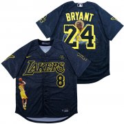 Wholesale Cheap Men's Los Angeles Dodgers #8 #24 Kobe Bryant Black With Lakers Cool Base Stitched MLB Fashion Jersey