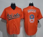 Wholesale Cheap Orioles #8 Cal Ripken Orange USA Flag Fashion Stitched MLB Jersey