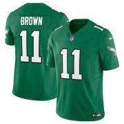 Wholesale Cheap Youth Philadelphia Eagles #11 A. J. Brown Green 2023 F.U.S.E. Stitched Football Jersey
