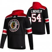 Wholesale Cheap Chicago Blackhawks #54 Anton Lindholm Adidas Reverse Retro Pullover Hoodie Black
