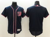 Wholesale Cheap Nationals Blank Navy Blue Flexbase Authentic Collection Stitched MLB Jersey