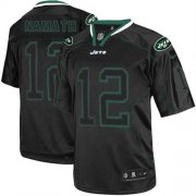 Wholesale Cheap Nike Jets #12 Joe Namath Lights Out Black Men's Stitched NFL Elite Jersey