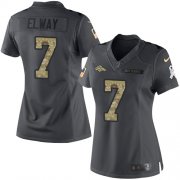 Wholesale Cheap Nike Broncos #7 John Elway Black Women's Stitched NFL Limited 2016 Salute to Service Jersey