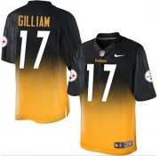 Wholesale Cheap Nike Steelers #17 Joe Gilliam Black/Gold Men's Stitched NFL Elite Fadeaway Fashion Jersey