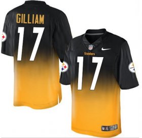 Wholesale Cheap Nike Steelers #17 Joe Gilliam Black/Gold Men\'s Stitched NFL Elite Fadeaway Fashion Jersey