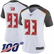 Wholesale Cheap Nike Buccaneers #93 Ndamukong Suh White Women's Stitched NFL 100th Season Vapor Untouchable Limited Jersey