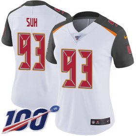 Wholesale Cheap Nike Buccaneers #93 Ndamukong Suh White Women\'s Stitched NFL 100th Season Vapor Untouchable Limited Jersey