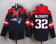 Wholesale Cheap Nike Patriots #32 Devin McCourty Navy Blue Player Pullover NFL Hoodie