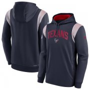 Wholesale Cheap Men's Houston Texans Navy Sideline Stack Performance Pullover Hoodie