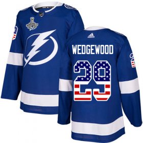 Cheap Adidas Lightning #29 Scott Wedgewood Blue Home Authentic USA Flag 2020 Stanley Cup Champions Stitched NHL Jersey
