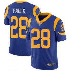 Wholesale Cheap Nike Rams #28 Marshall Faulk Royal Blue Alternate Men\'s Stitched NFL Vapor Untouchable Limited Jersey
