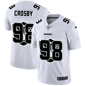 Wholesale Cheap Las Vegas Raiders #98 Maxx Crosby White Men\'s Nike Team Logo Dual Overlap Limited NFL Jersey