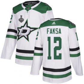 Cheap Adidas Stars #12 Radek Faksa White Road Authentic Youth 2020 Stanley Cup Final Stitched NHL Jersey