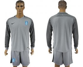 Wholesale Cheap Greece Blank Grey Goalkeeper Long Sleeves Soccer Country Jersey