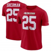 Wholesale Cheap Nike San Francisco 49ers #25 Richard Sherman Dri-FIT Player Pride 3.0 Name & Number T-Shirt Scarlet