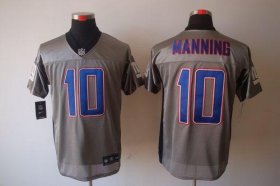Wholesale Cheap Nike Giants #10 Eli Manning Grey Shadow Men\'s Stitched NFL Elite Jersey