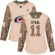 Wholesale Cheap Adidas Hurricanes #11 Jordan Staal Camo Authentic 2017 Veterans Day Women's Stitched NHL Jersey