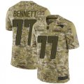 Wholesale Cheap Nike Patriots #77 Michael Bennett Camo Men's Stitched NFL Limited 2018 Salute To Service Jersey